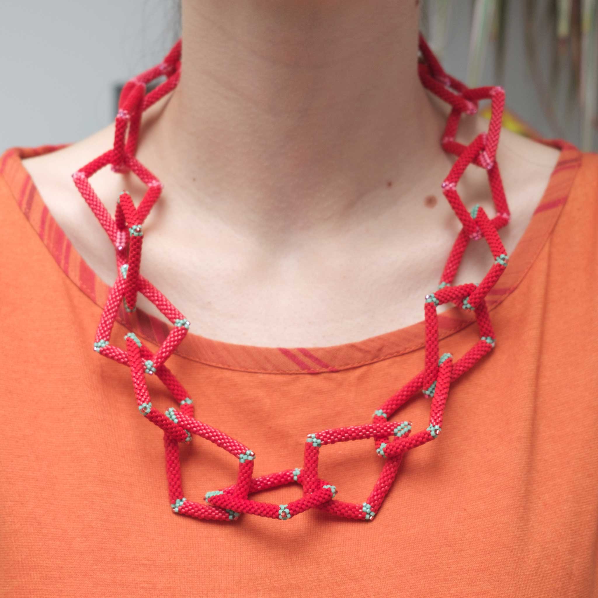 Opulent Spark Open Kite Bead Statement Necklace